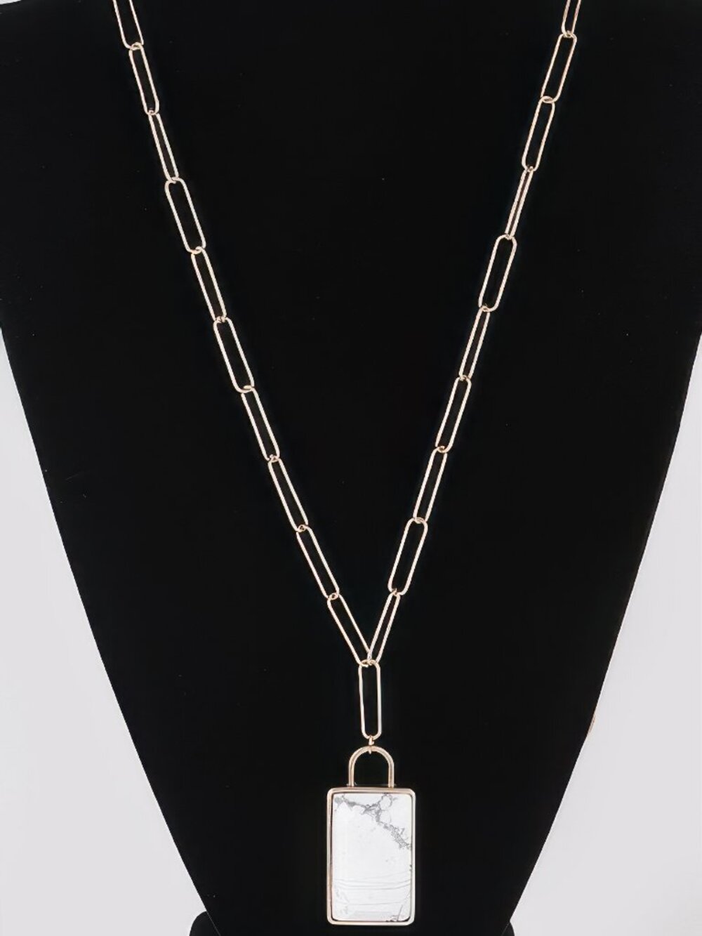 Long Marbled Chain Necklace